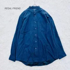REGAL FRIEND ノーカラーシャツ 長袖 メンズ カジュアル ネイビーのサムネイル
