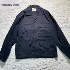 【美品】monkey time ミリタリーユーティリティージャケット　黒　Mのサムネイル