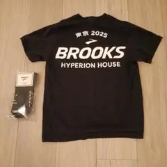 BROOKS HYPERION HOUSE Tシャツ M 黒 靴下付き
