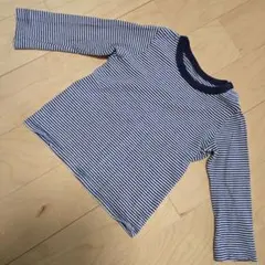 匿名配送　ユニクロ　長袖　Tシャツ　ネイビー　ストライプ　サイズ90