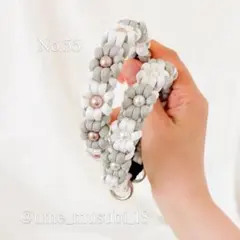 オーダーページ【小・中型犬向け／No.55 8ミリパール花交互首輪】