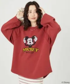 限定 Disney/ディズニー Mickey/ウォッシュ加工ラグランスウェット