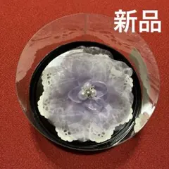 レディース　コサージュ　かわいい　パープル　ケース付　おしゃれ　結婚式　入学式のサムネイル