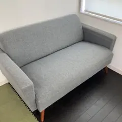 グレー ファブリックソファ 2人掛け