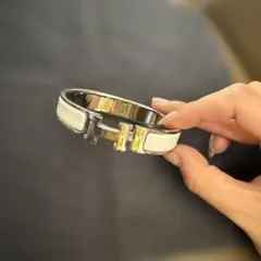 HERMES Hロゴ ブレスレット ホワイト ゴールド 伊勢丹系列百貨店購入