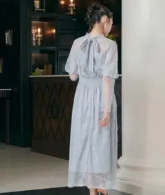 bflat niana パーティードレス M ブルーグレー