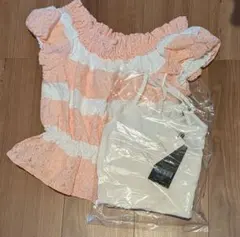 セシルマクビー　オレンジと白のオフショルとキャミソール