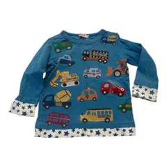 ミキハウス 車デザイン 長袖Tシャツ 90サイズ