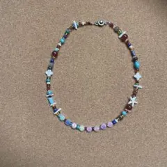 カラフルビーズネックレス ARIGATOUハンドメイド③38.5センチ