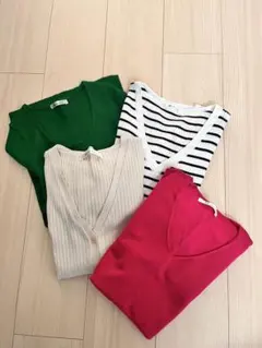【4点セット】M.deux エムドゥ トップスまとめ売り リブニット