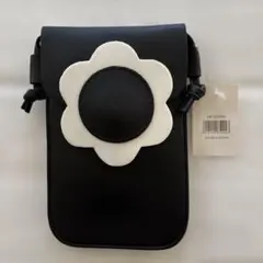フラワーモチーフ スマホショルダーバッグ ブラックのサムネイル