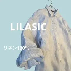 リラシク★リネン100％　シャツワンピース　ロングシャツ