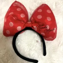ミニーマウス シフォンリボン カチューシャ 赤 レア