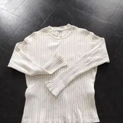 【ZARA メンズ ロンT】クリーム オーバーサイズ ヒダ生地 ストレッチのサムネイル