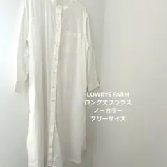 LOWRYS FARM レディース ロング丈 ブラウス ワンピース ノーカラー
