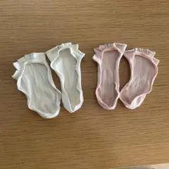 靴下屋 5本指ソックス 2点セット オフホワイト ピンク