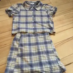 a.v.v チェック柄 半袖ブラウス　セットアップ　キュロット160cm