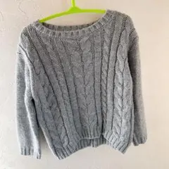 グレー ケーブル編み セーター 長袖 100サイズ