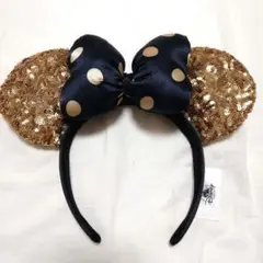 ミッキー耳カチューシャ ネイビー ゴールド　WDW
