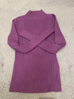 MOUSSY パープル タートルネック セーターF 定番ニット