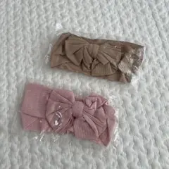 ベビー　リボン付きヘアバンド　2個セット