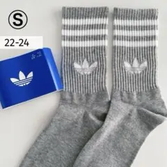 【新品】アディダス クルーソックス 【Ｓ】 22-24cm 靴下 グレー