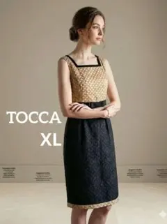 日本製 TOCCA トッカ バイカラーレースワンピース XL オンワード樫山のサムネイル