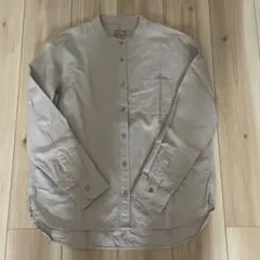 【無印良品】洗いざらしオックススタンドカラー長袖シャツ