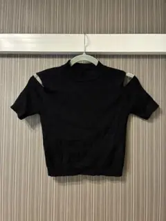 N WITH. オープンショルダー リブニット 半袖 ブラックのサムネイル