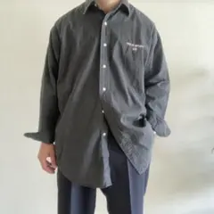 90’s POLO SPORT ポロスポーツ コットンシャツ 墨黒 雰囲気◎
