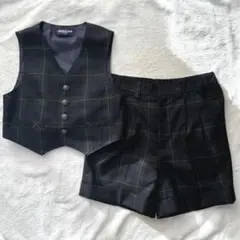 ファミリア チェック フォーマル スーツ セットアップ ベスト 110 男の子