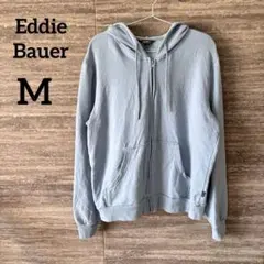 Eddie Bauer◎水色フード付きパーカー M レディース 裏起毛 海外古着
