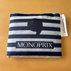 MONOPRIX エコバッグ ボーダー柄 折りたたみのサムネイル