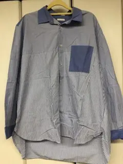 GUストライプ Mサイズ 長袖シャツ ポケット付き