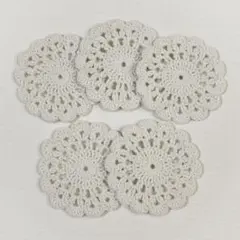 ハンドメイド コースター ドイリー手編み 5枚セット