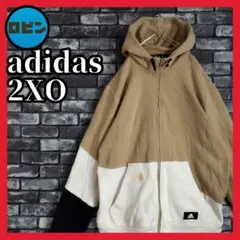 adidas 2XO 裏起毛 三本線 3ライン フルジップ スウェット フード