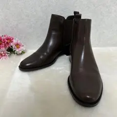 Shoel シュール ブラウン レザー サイドゴアブーツ