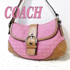 【極美品】 コーチ ワンショルダーバッグ ソーホー　ピンク　肩掛け シグネチャー