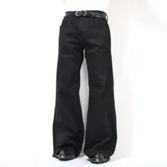 【リメイク】再構築　ベルボトム　ルーズフレアデニム　ワイド　バギー　ブラック