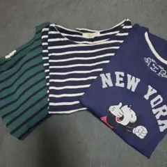 ミッキーTシャツとストライプトップスセット