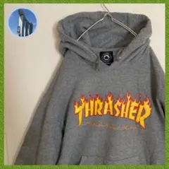 スラッシャーアーチファイアーデカロゴプルオーバーパーカースウェット長袖フーディー