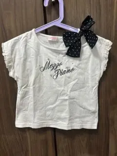 【Mezzo Piano】ドットリボン　ワンショルTシャツ　120cm