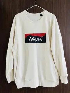 NANGA エコハイブリッド　ボックスロゴスウェット ホワイト Mサイズのサムネイル