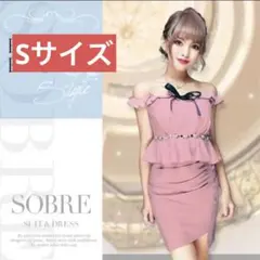 SOBRE❤️オフショルフリルペプラムワンピース☆ミニドレス