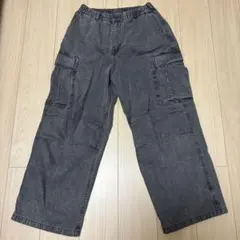 GU デニムスーパーワイドカーゴパンツ　Mサイズ