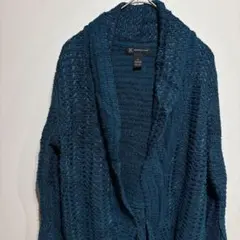 INC 【XL】ショールカラー カーディガン 長袖 ブルーグリーン 綿混