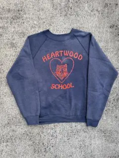 80s Lee 茄子紺 HEARTWOOD SCHOOL トレーナー