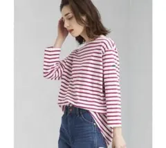 グリーンレーベルリラクシング　シャンテクレールボーダープルオーバーカットソー