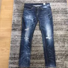 FUGAダメージ加工 ダークブルー デニム