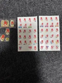 マイメロディ シール　赤　レトロ　サンリオ　ぷっくりシール